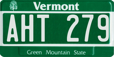 VT license plate AHT279