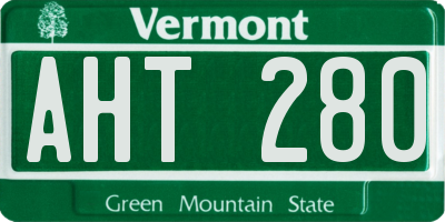 VT license plate AHT280