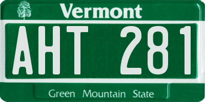 VT license plate AHT281