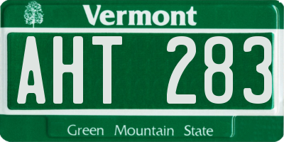 VT license plate AHT283