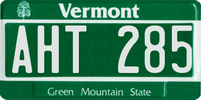 VT license plate AHT285