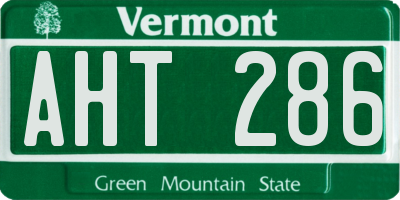 VT license plate AHT286