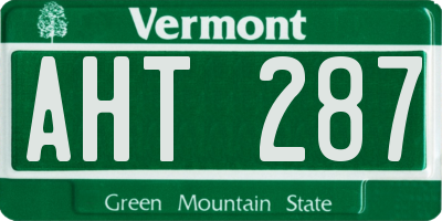 VT license plate AHT287