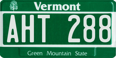 VT license plate AHT288