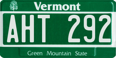 VT license plate AHT292