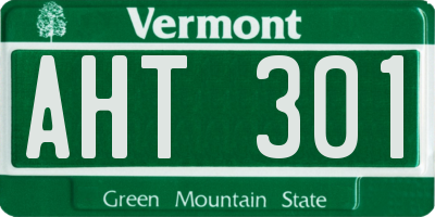 VT license plate AHT301