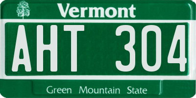VT license plate AHT304