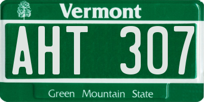 VT license plate AHT307