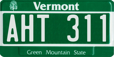 VT license plate AHT311