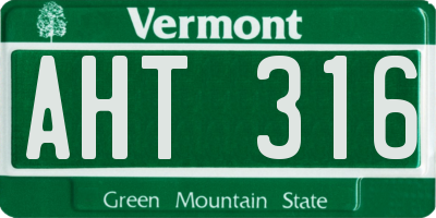 VT license plate AHT316