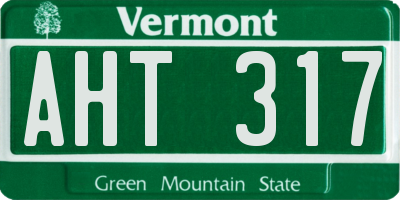 VT license plate AHT317
