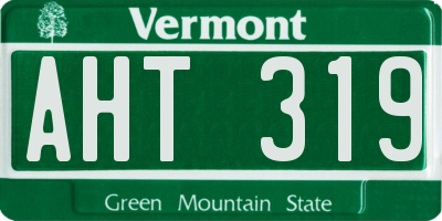 VT license plate AHT319
