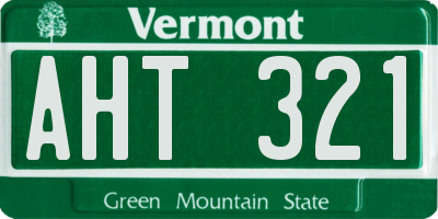VT license plate AHT321
