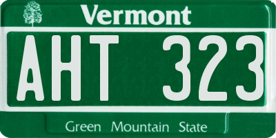 VT license plate AHT323