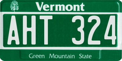 VT license plate AHT324