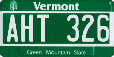 VT license plate AHT326