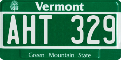 VT license plate AHT329