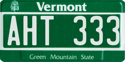 VT license plate AHT333