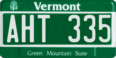 VT license plate AHT335