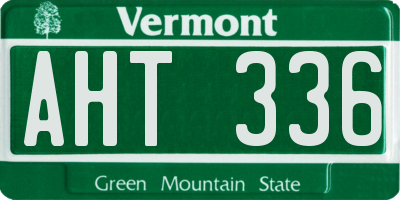 VT license plate AHT336