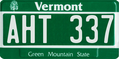 VT license plate AHT337