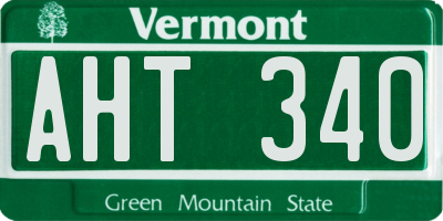 VT license plate AHT340