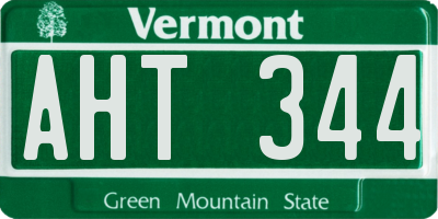 VT license plate AHT344