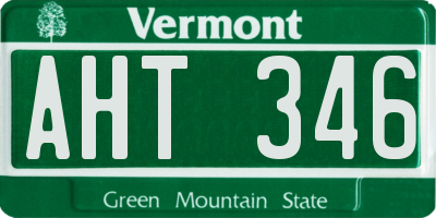 VT license plate AHT346