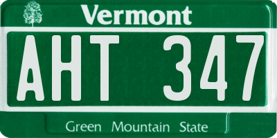 VT license plate AHT347