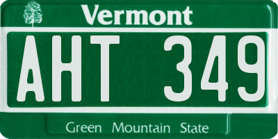 VT license plate AHT349