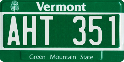 VT license plate AHT351