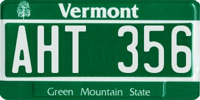 VT license plate AHT356
