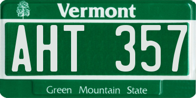 VT license plate AHT357