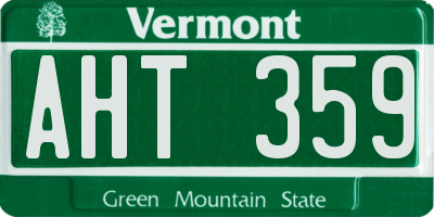 VT license plate AHT359