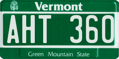 VT license plate AHT360