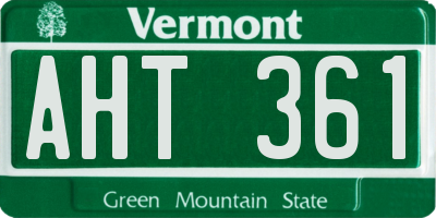 VT license plate AHT361