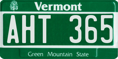 VT license plate AHT365