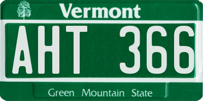 VT license plate AHT366