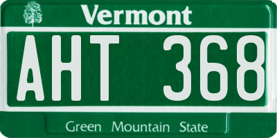 VT license plate AHT368