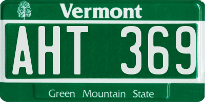 VT license plate AHT369