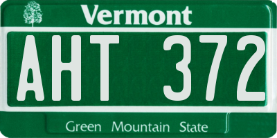 VT license plate AHT372