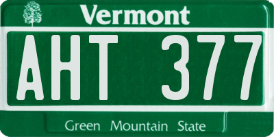 VT license plate AHT377