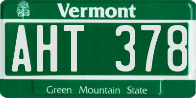 VT license plate AHT378