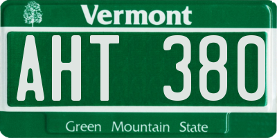 VT license plate AHT380