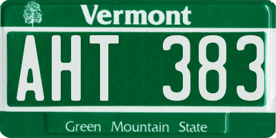 VT license plate AHT383