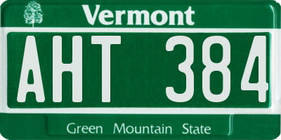 VT license plate AHT384