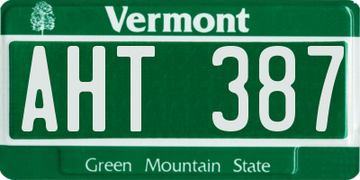VT license plate AHT387