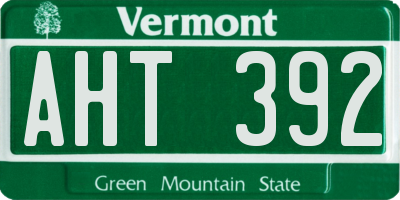 VT license plate AHT392