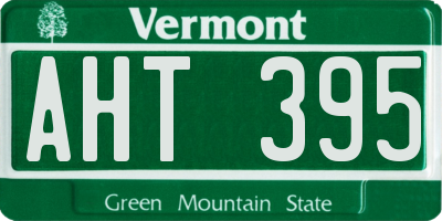 VT license plate AHT395