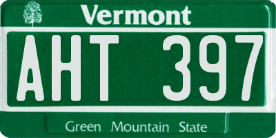 VT license plate AHT397